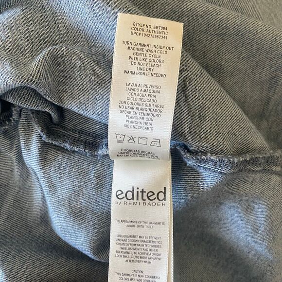 Edited by Remi Bader Women's Denim Top Authentic Light Jean Jacket Large NWT - Picture 7 of 12